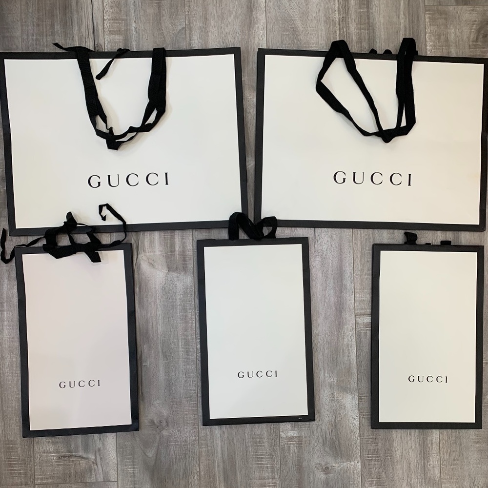 Gucci Black and White Paper Bag DISCONTINUED 2020